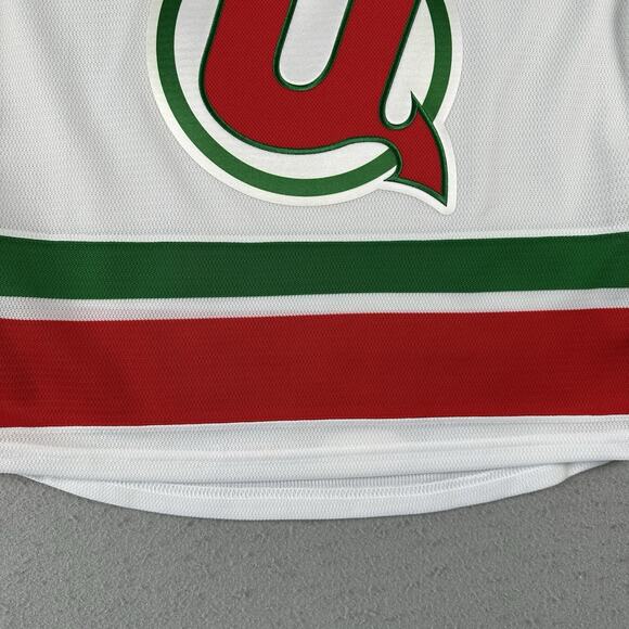 Utica Devils Jersey Youth Small White Red Stitch Logo AHL CCM - Picture 6 of 16